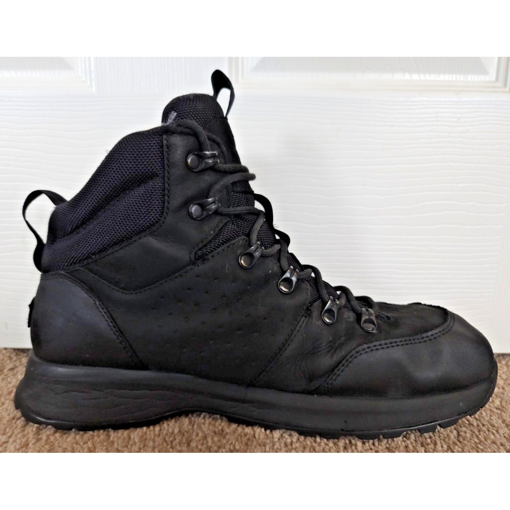 UGG Mens Emmett Mid Boot Black Leather Waterproof Lace Up Size US 11 No Insoles